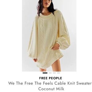 NWOT We The Free The Feels Cable Knit Sweater in Coconut Milk